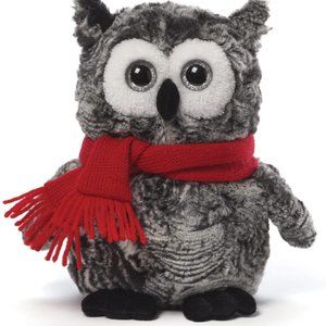 Gund Evening Star Owl 8" Plush Red Scarf Holiday